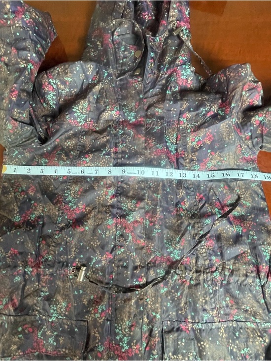 TU Sainsbury's Navy Ditsy Floral Hooded Anorak Raincoat Jacket Size 8 Fairycore - Picture 8 of 14